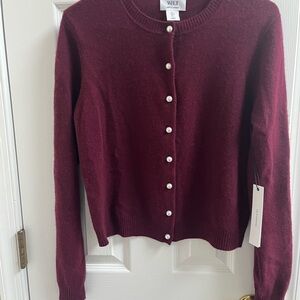Cashmere Wilt Women's Deep Burgundy Cardigan